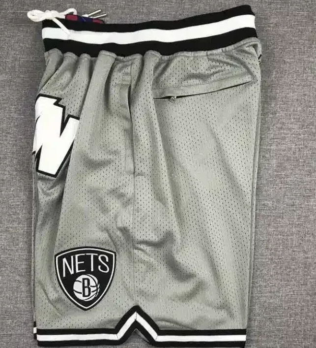 Brooklyn Nets Gray Swingman Throwback Shorts - Basketball Shorts Store