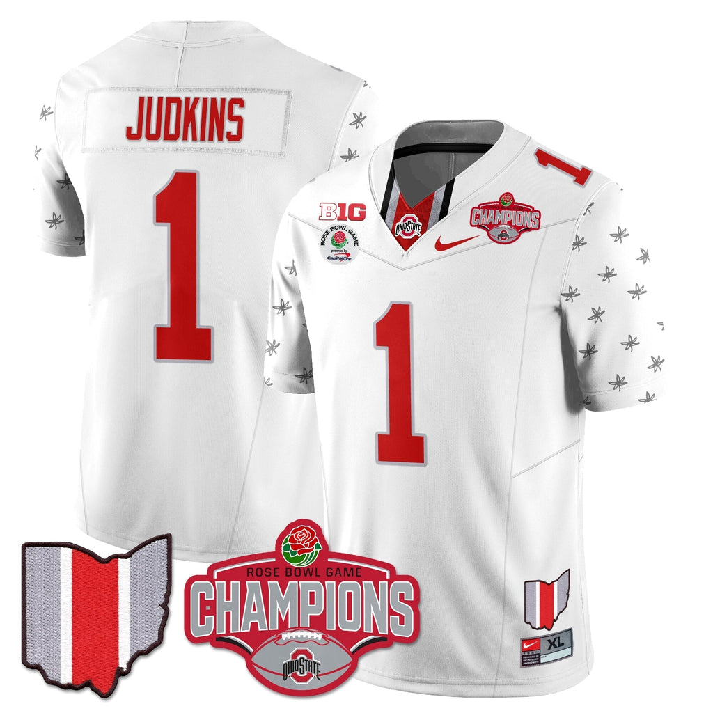 Men Ohio State Buckeyes 2024 Rose Bowl Champions Jersey - All Stitched