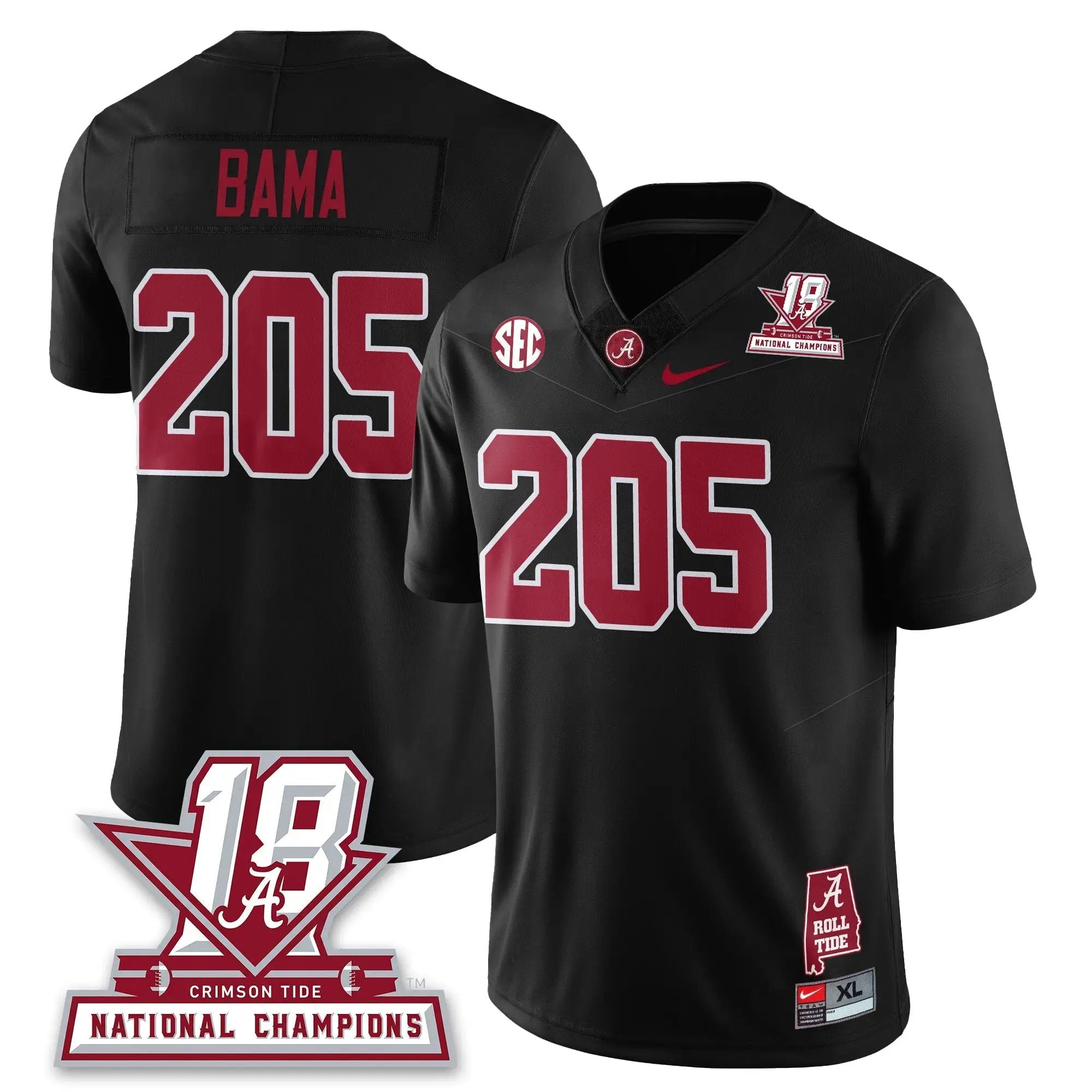 Men Alabama Crimson Tide Football 18x-Time National Champions Vapor Limited Jersey