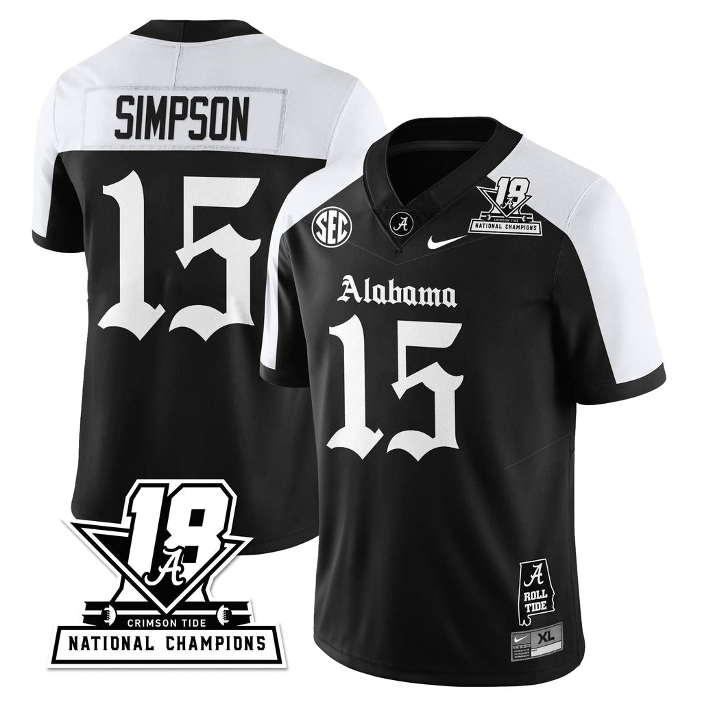 Men Alabama Crimson Tide Football 18x-Time National Champions Gothic Vapor Limited Jersey