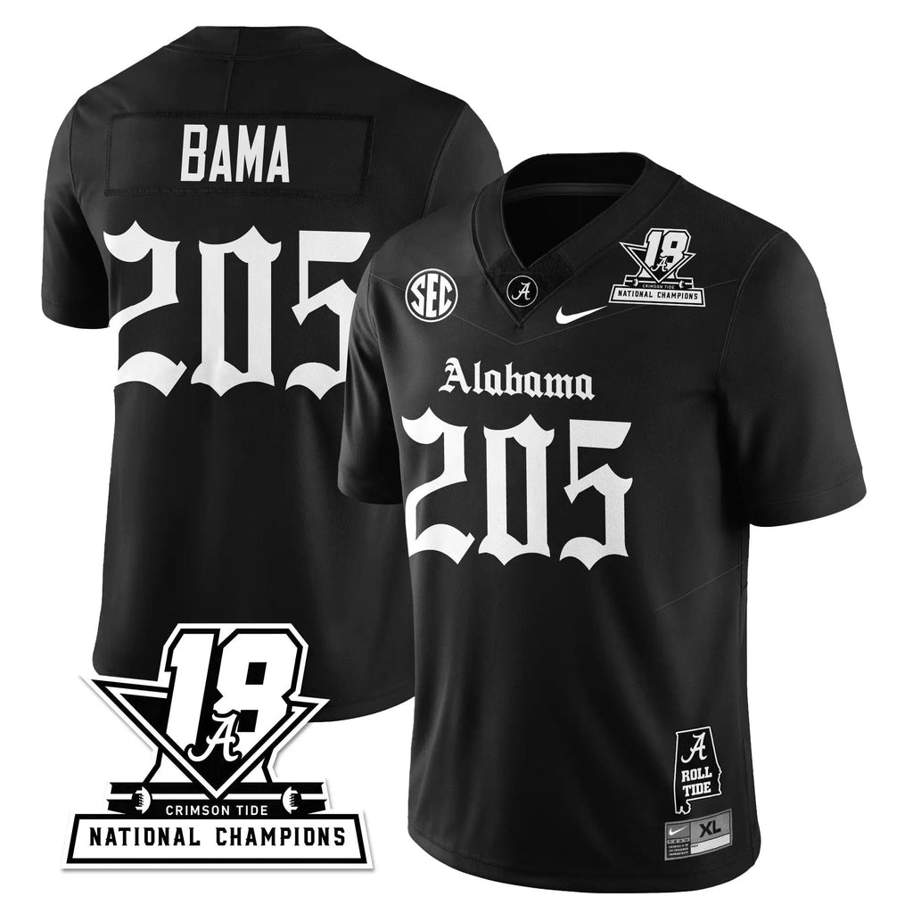 Men Alabama Crimson Tide Football 18x-Time National Champions Gothic Vapor Limited Jersey