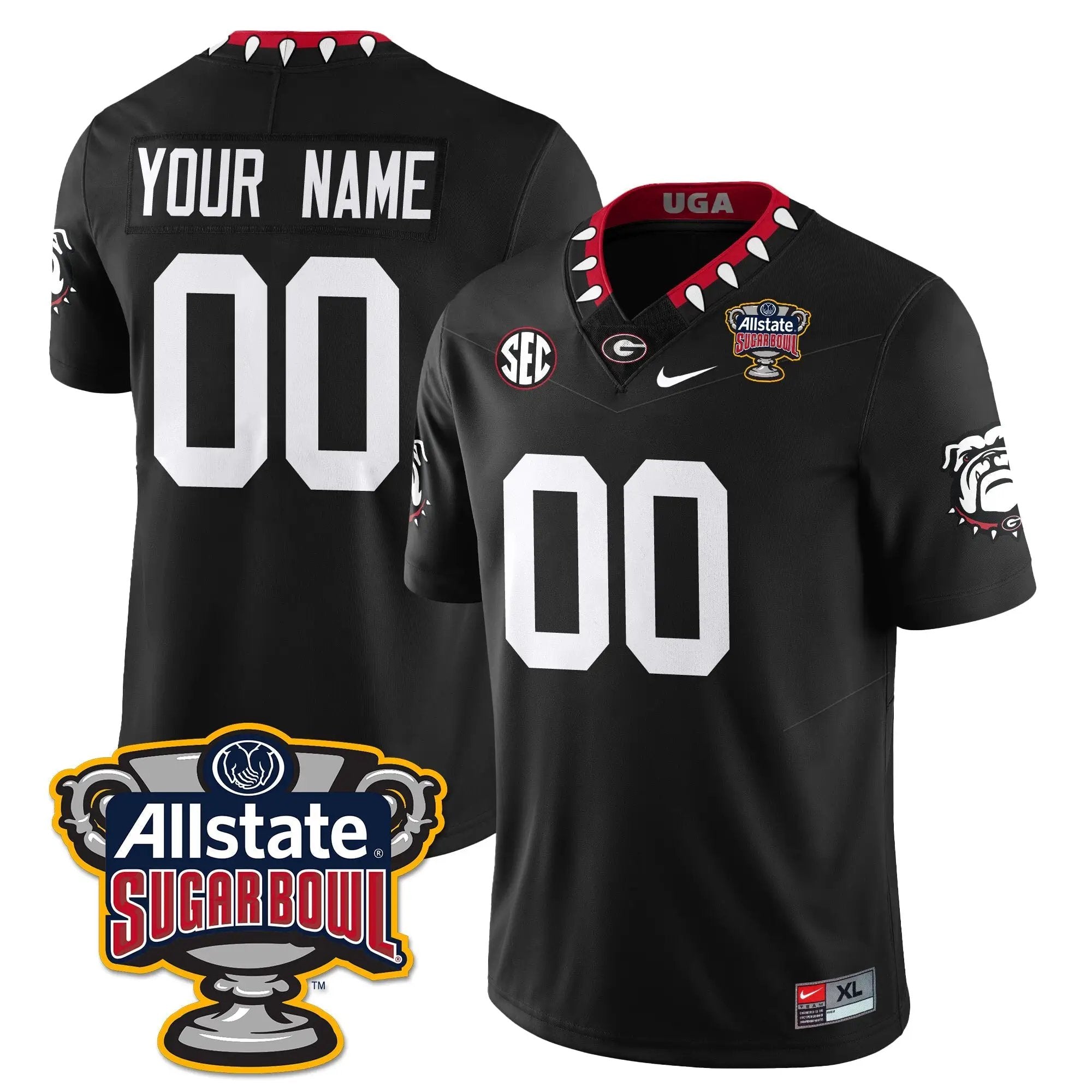 Custom  University of Georgia  Vapor Limited Football Jersey - Sugar Bowl