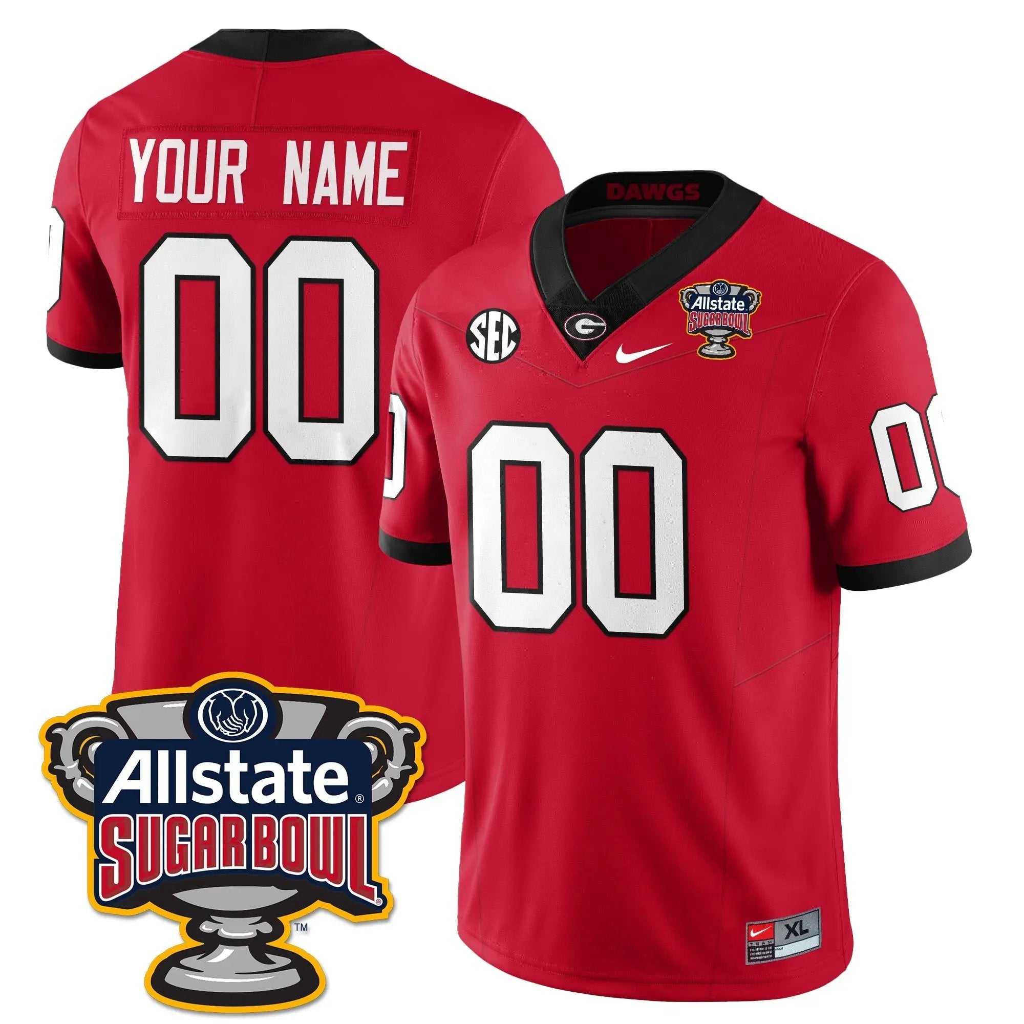 Men University of Georgia Football Vapor Limited Football Jersey - Sugar Bowl