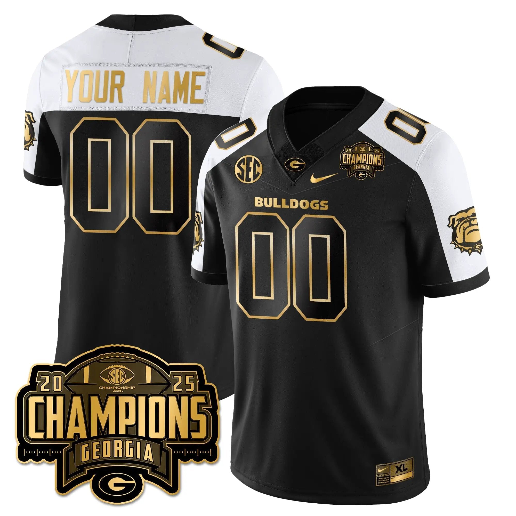 Men University of Georgia Football Vapor Limited Gold Jersey - SEC Football Champions