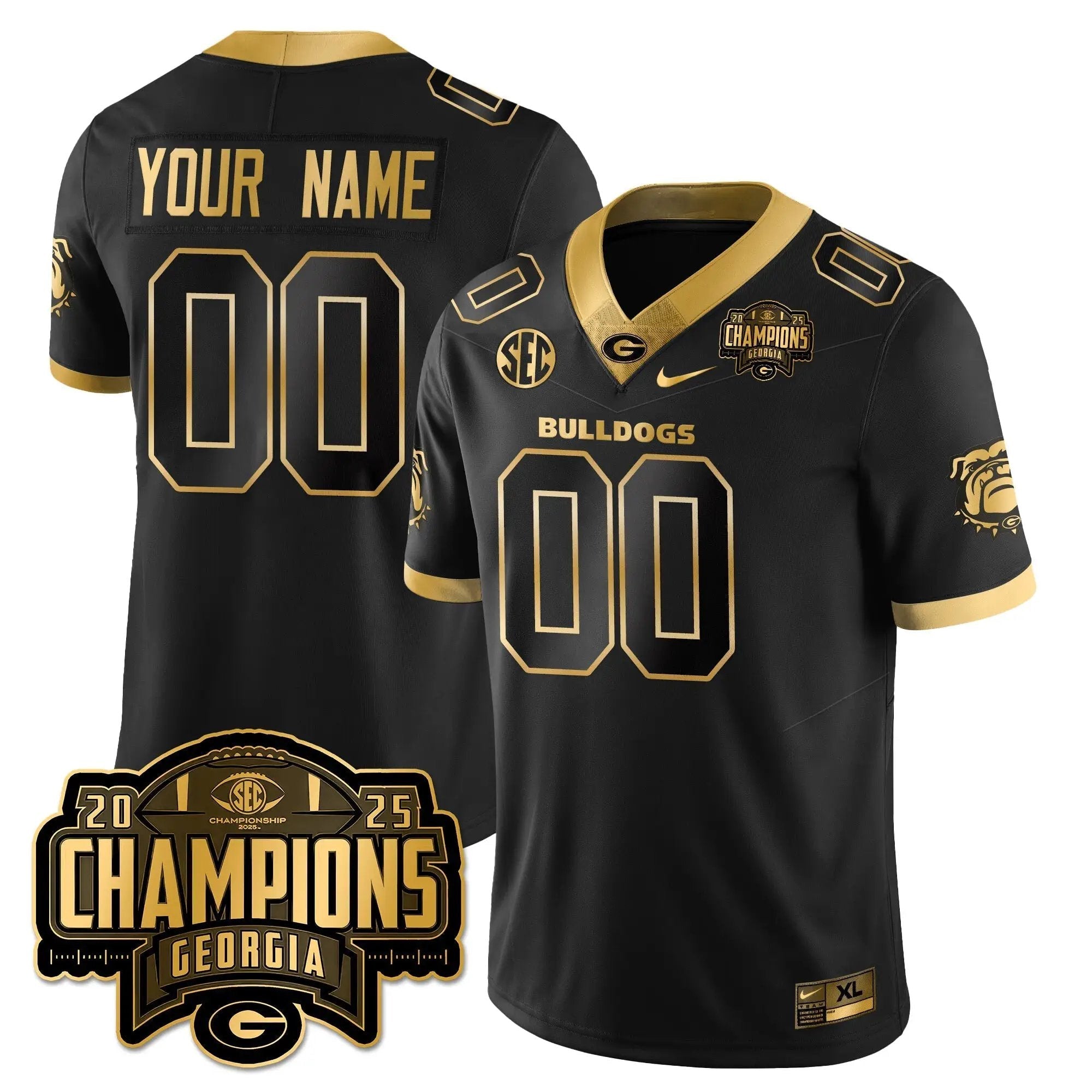 Men University of Georgia Football Vapor Limited Gold Jersey - SEC Football Champions