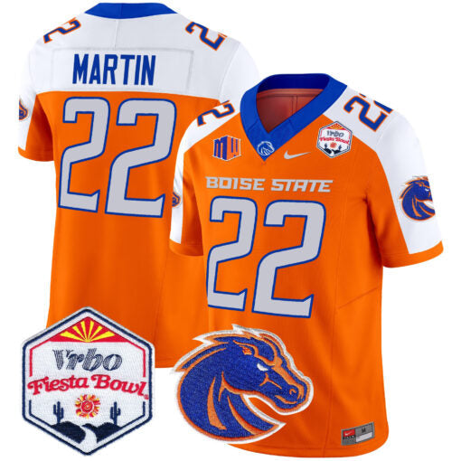 Doug Martin Jersey #22 Boise State Broncos 2025 Fiesta Bowl Patch Vapor Orange