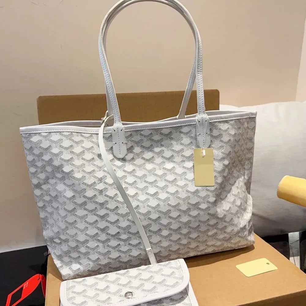 High-End Designer Bag Women’s Black and Green Letter Tote Shopping Bag