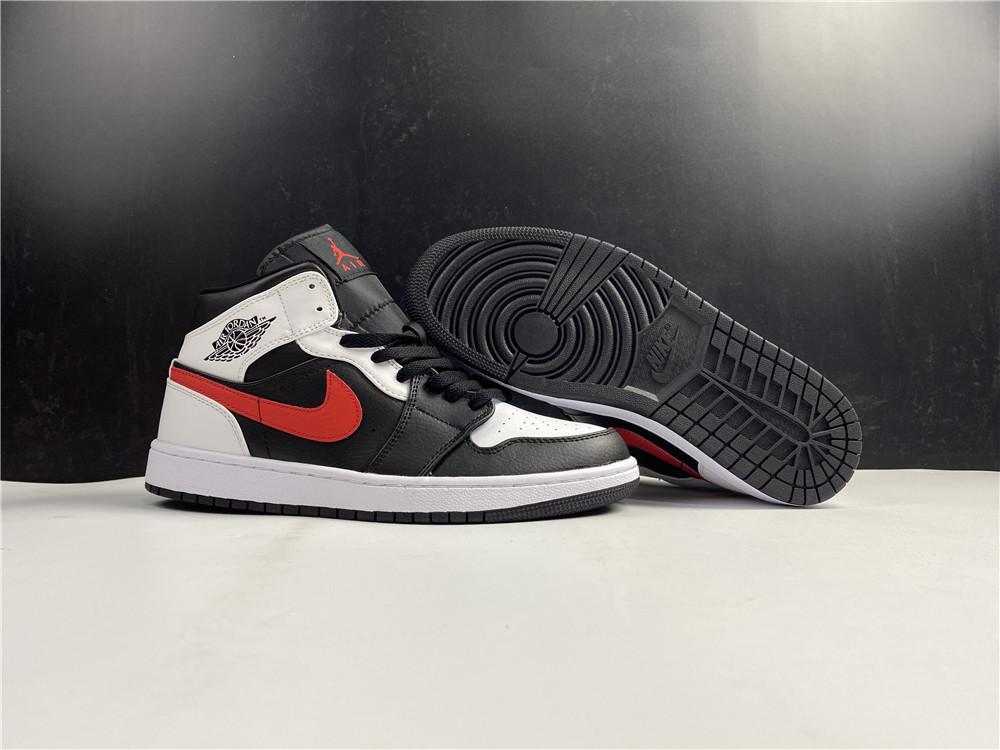 Air Jordan 1 Mid Black Chile Red White