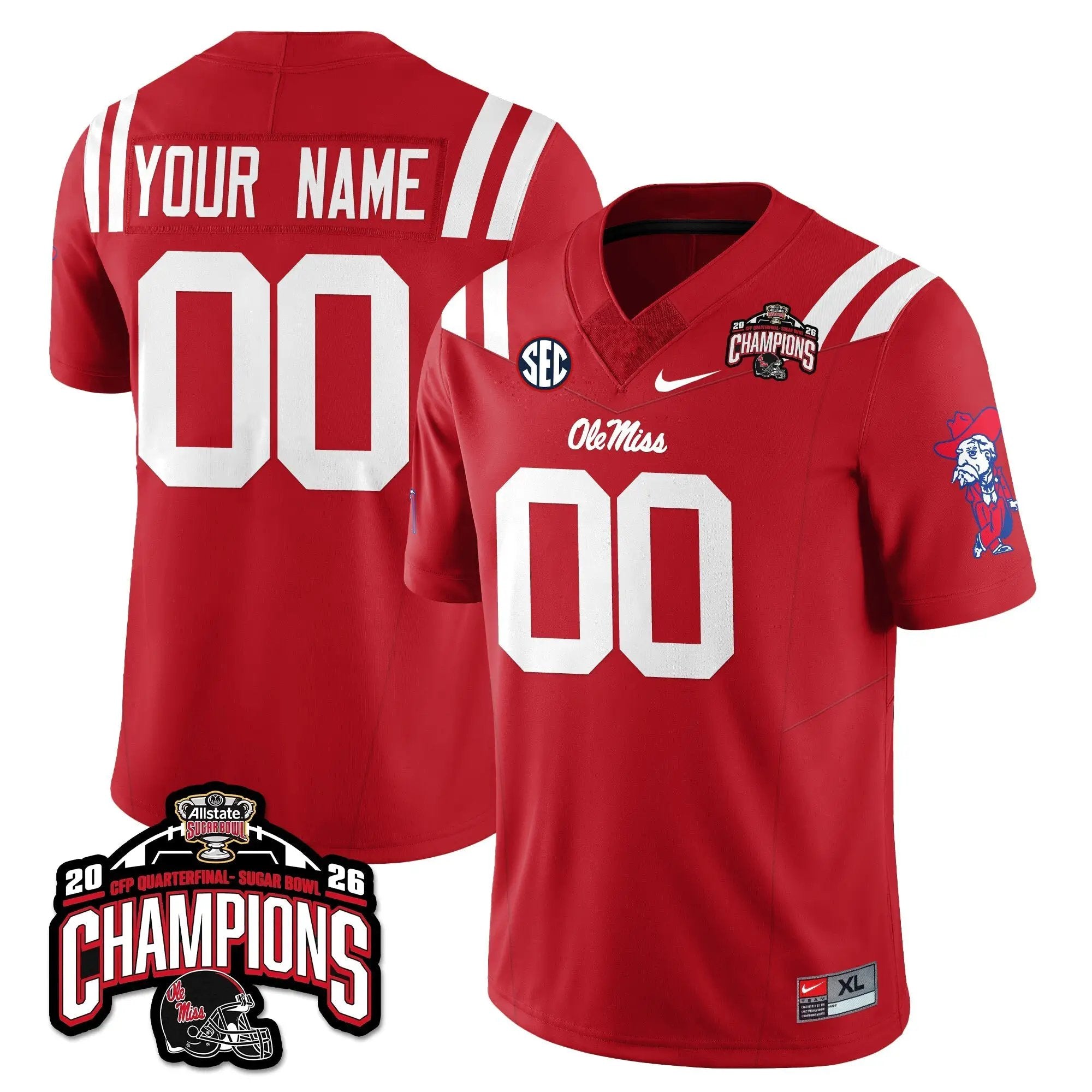 Men Ole Miss Rebels Football Vapor Limited Jersey - Allstate Sugar Bowl Champions