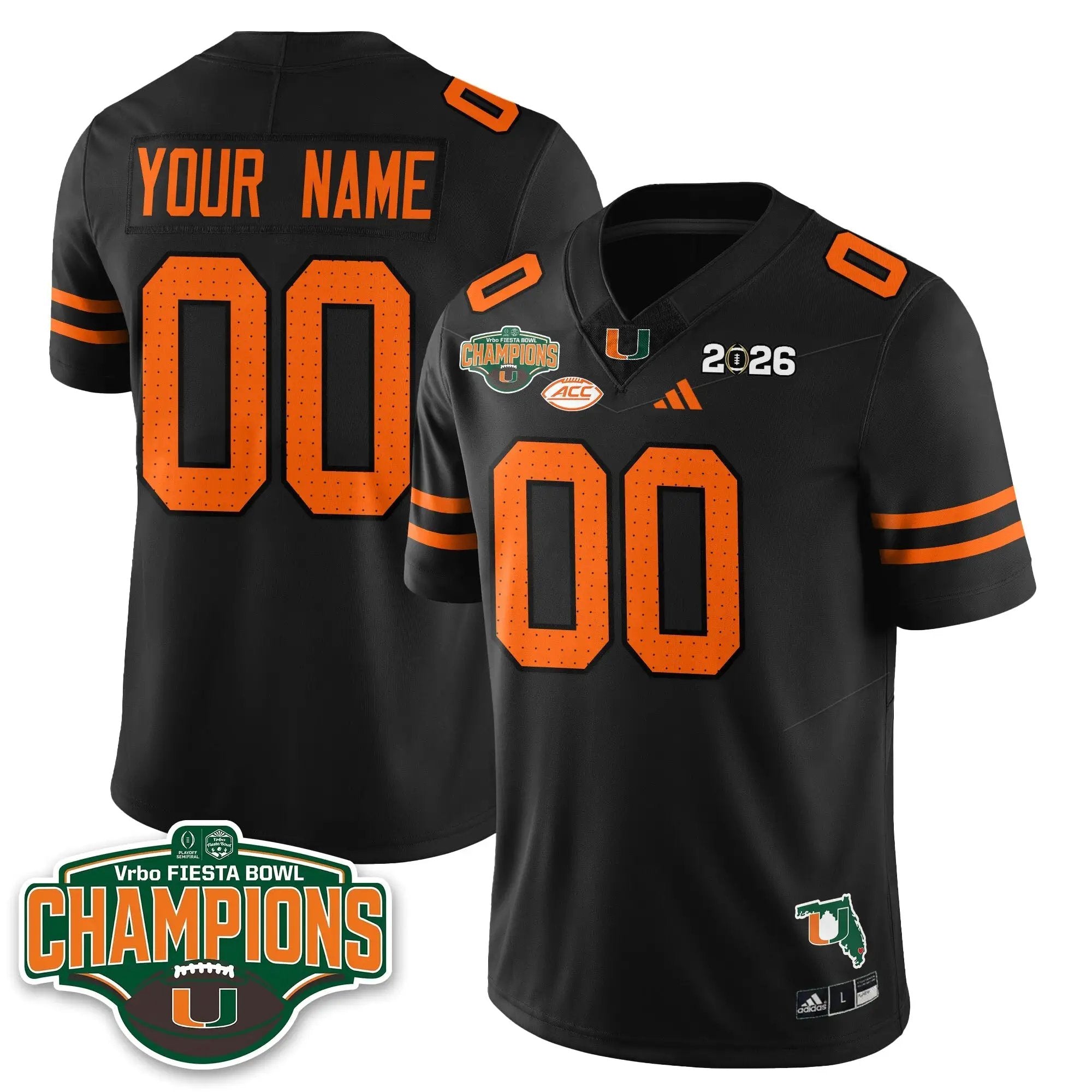 Miami Hurricanes Football Vapor Limited Custom Jersey V2 - Fiesta Bowl Champions