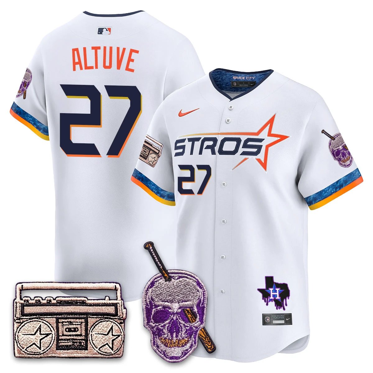 Houston Astros DJ Screw Patch Vapor Premier Limited Jersey - All Stitched