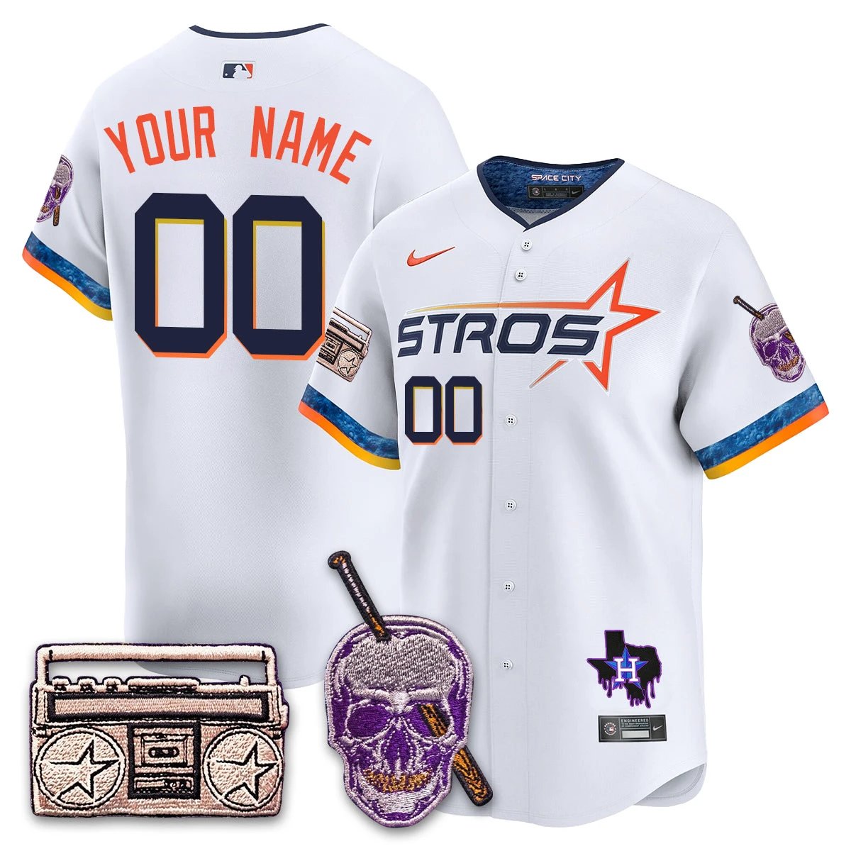 Houston Astros DJ Screw Patch Vapor Premier Limited Custom Jersey - All Stitched