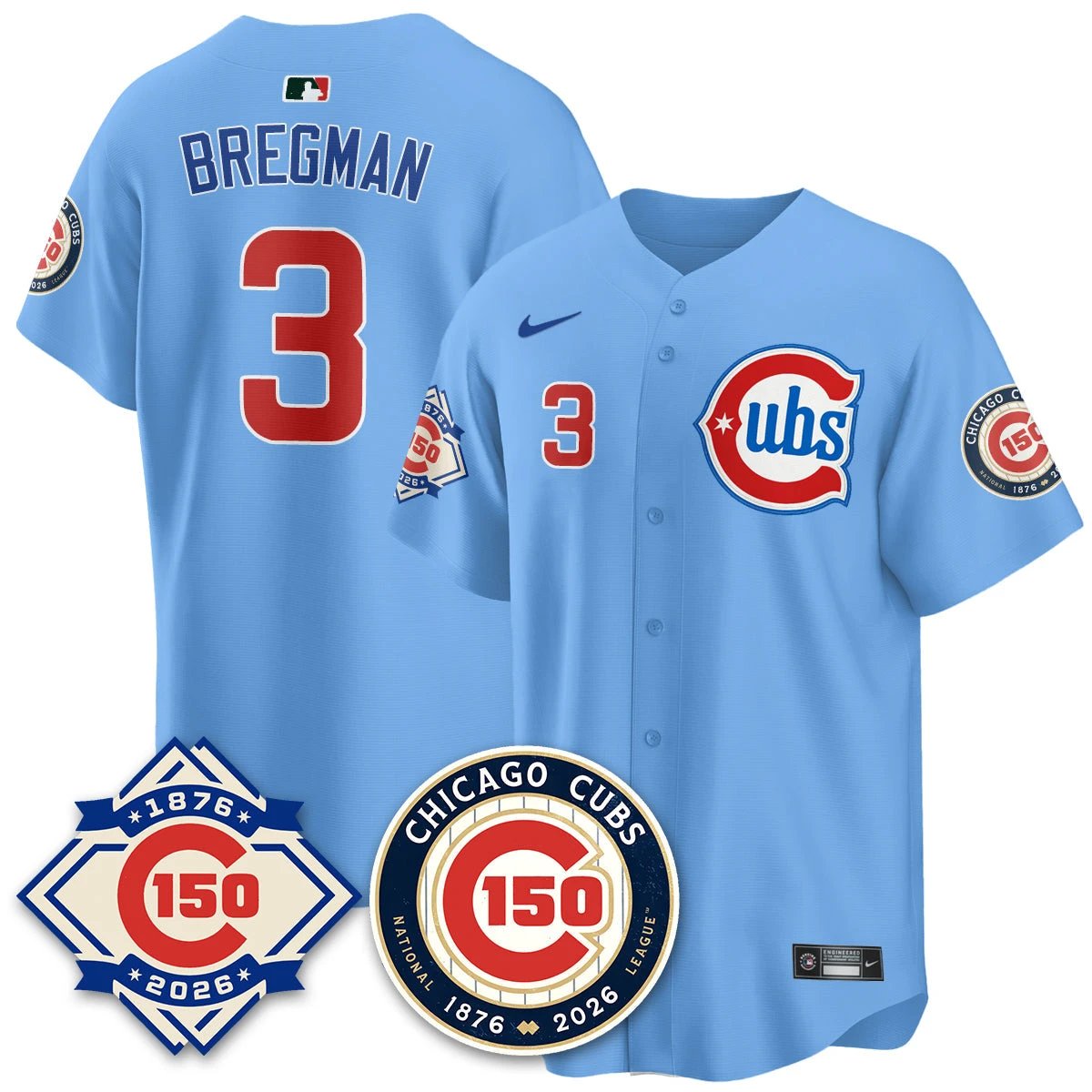 Chicago Cubs Vapor Limited Gold Jersey - 150th Anniversary - All Stitched