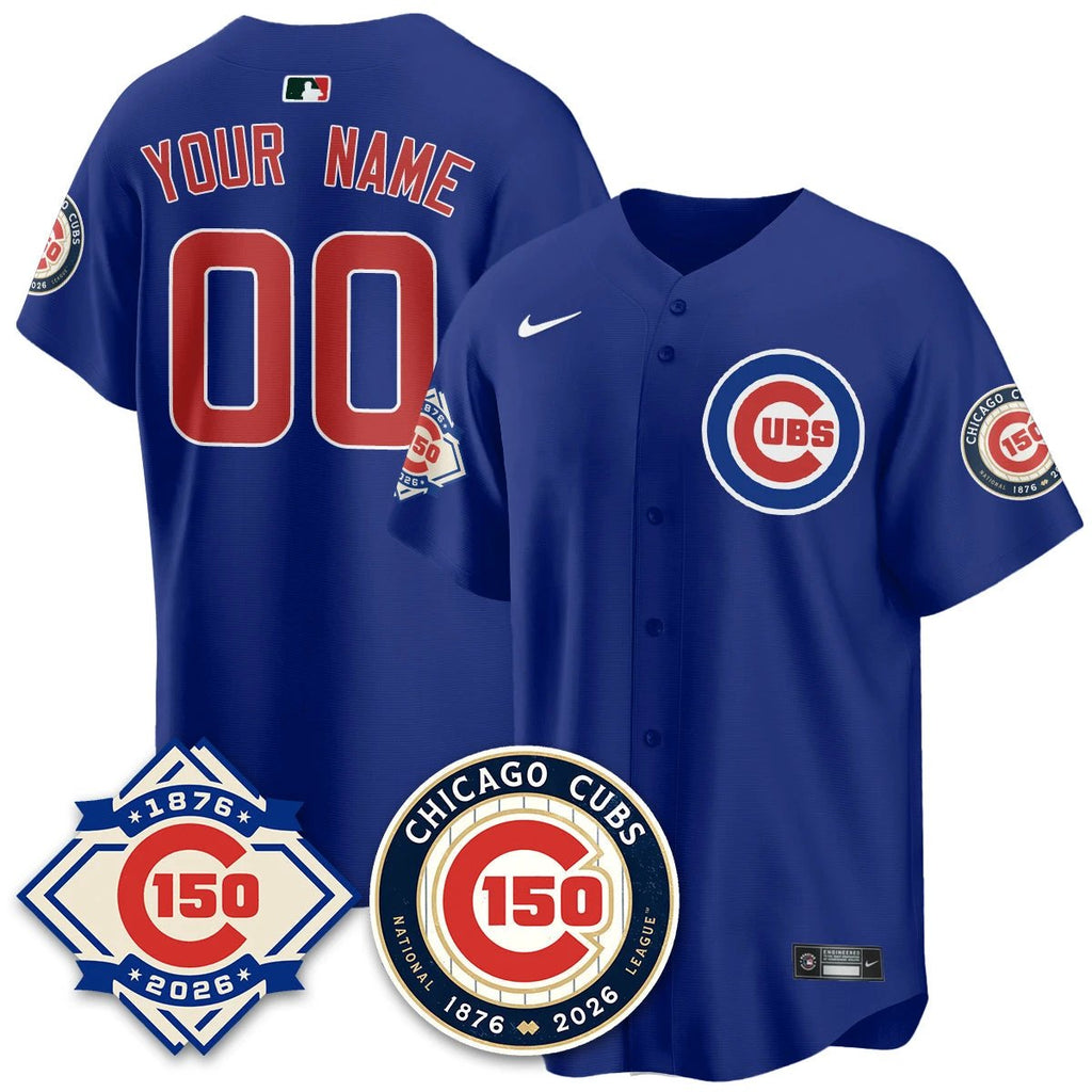 Chicago Cubs Vapor Limited Gold Jersey - 150th Anniversary - All Stitched