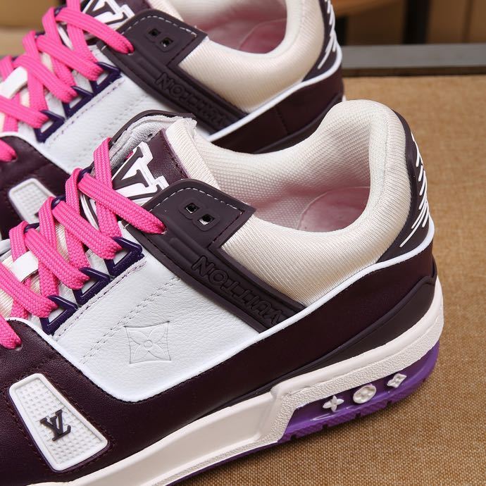 Luxury Virgil Trainer Sneakers Shoes Signature White Purple Monogram