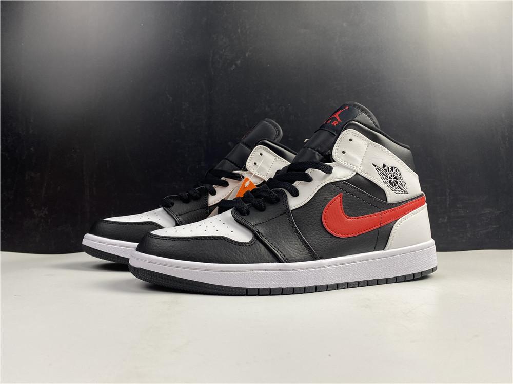 Air Jordan 1 Mid Black Chile Red White