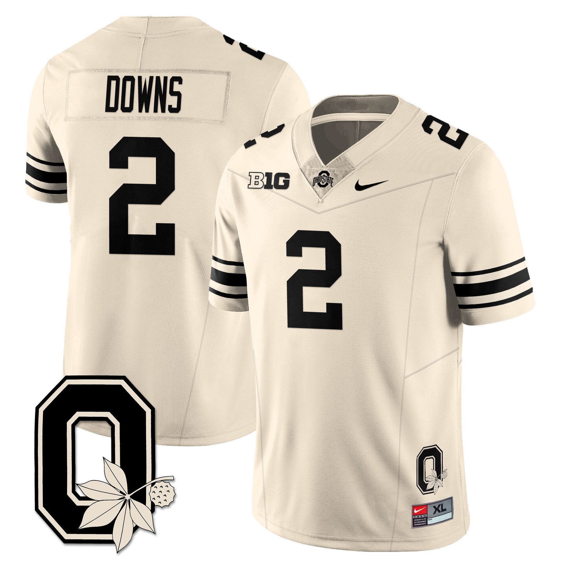 Caleb Downs Jersey #2 Ohio State Buckeyes 2025 Vapor Limited Stitched Cream