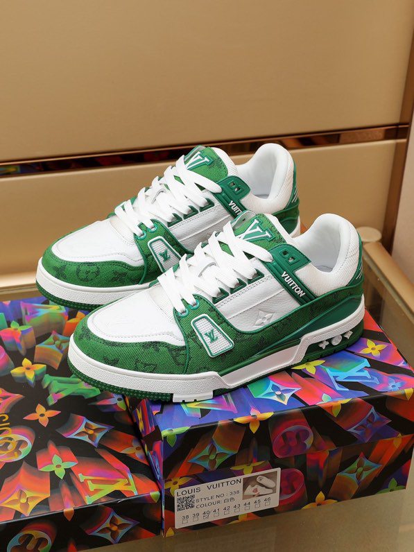 Luxury Virgil Trainer Sneakers Shoes Signature Green Monogram
