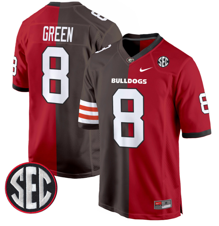 A.J. Green Jersey #8 Georgia Bulldogs Split Football Game All Stitched