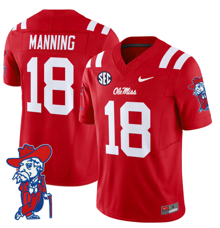 Archie Manning Jersey #18 Ole Miss Rebels Vapor Limited College Football Stitched Red
