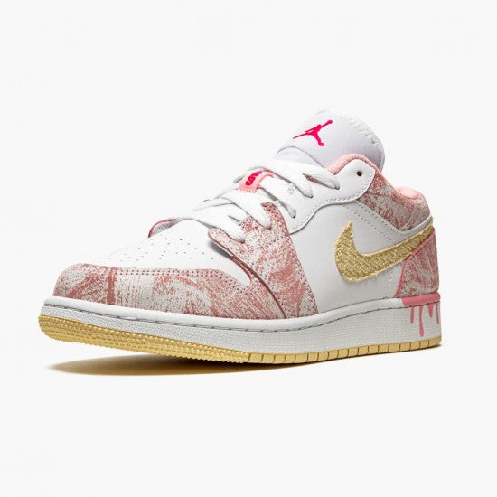 Air Jordan 1 Low Se Gs Paint Drip Arctic Punch