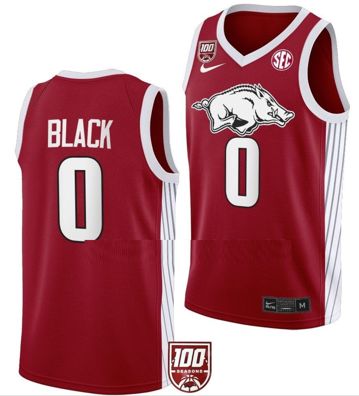 Anthony Black Jersey Arkansas Razorbacks College Basketball 100 Season #0