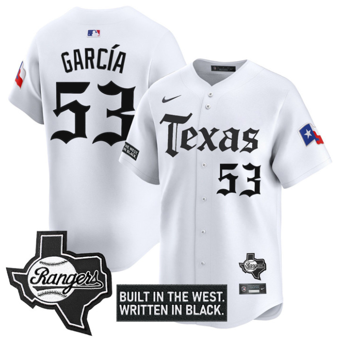 Adolis Garcia Jersey #53 Texas Rangers Gothic Frontier Edition Vapor Limited Stitched White