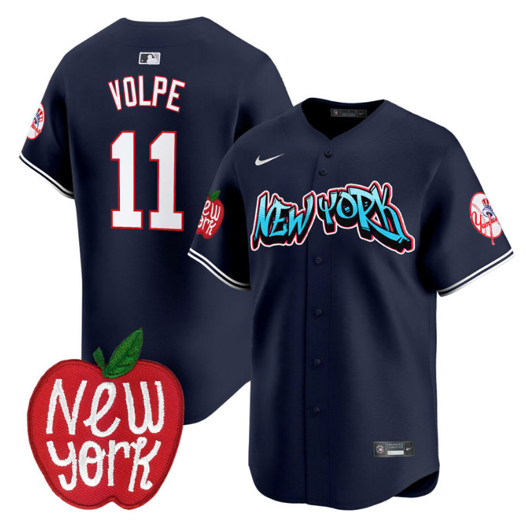 Anthony Volpe Jersey #11 New York Yankees Apple Patch Vapor Premier Limited Stitched Navy