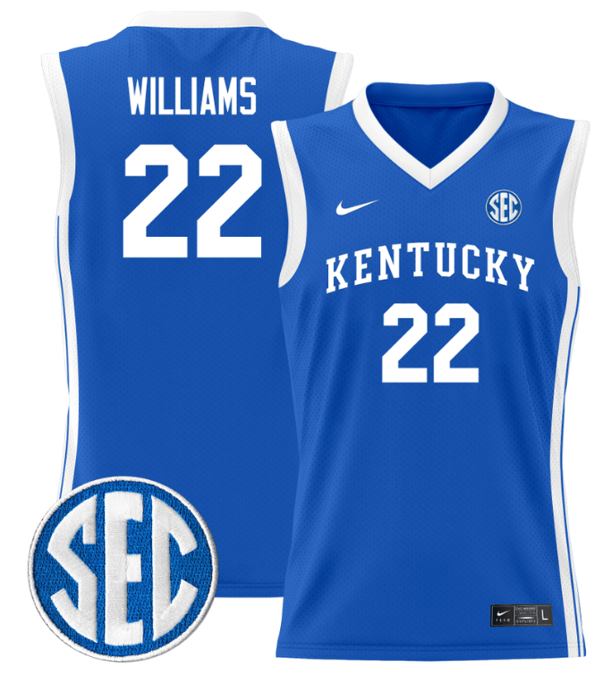 Amari Williams Jersey #22 Kentucky Wildcats Lightweight Basketball Royal