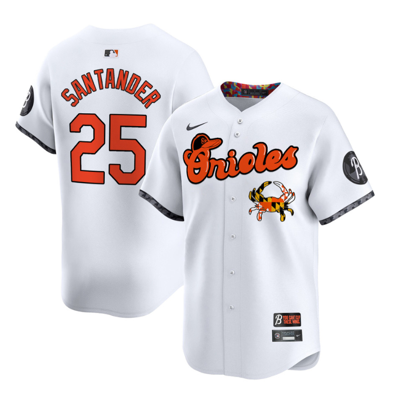 Anthony Santander Jersey #25 Baltimore Orioles Maryland Blue Crab Vapor Stitched White