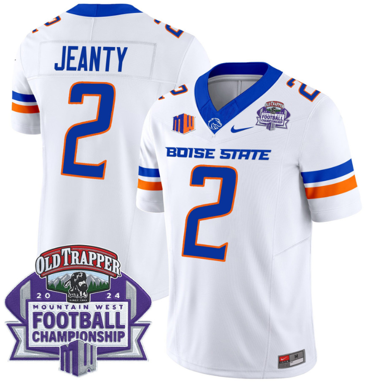 Ashton Jeanty Jersey #2 Boise State Broncos 2024 Championship Vapor White