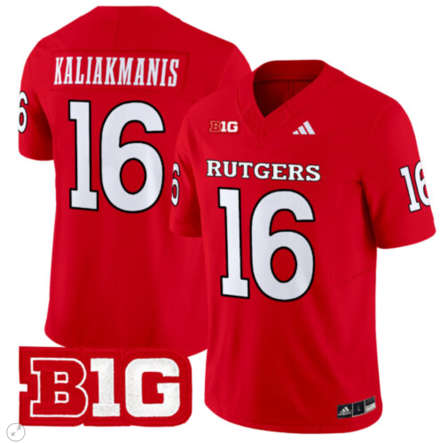 Athan Kaliakmanis Jersey #16 Rutgers Scarlet Knights Vapor Limited Football Black Alternate