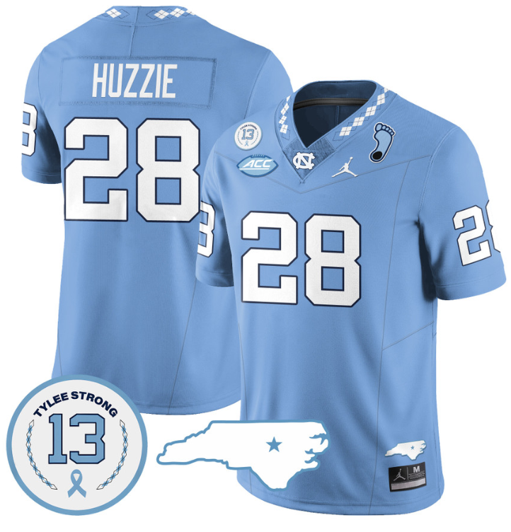 Alijah Huzzie Jersey #28 North Carolina Tar Heels Vapor College Football Stitched Blue