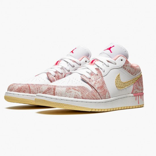 Air Jordan 1 Low Se Gs Paint Drip Arctic Punch