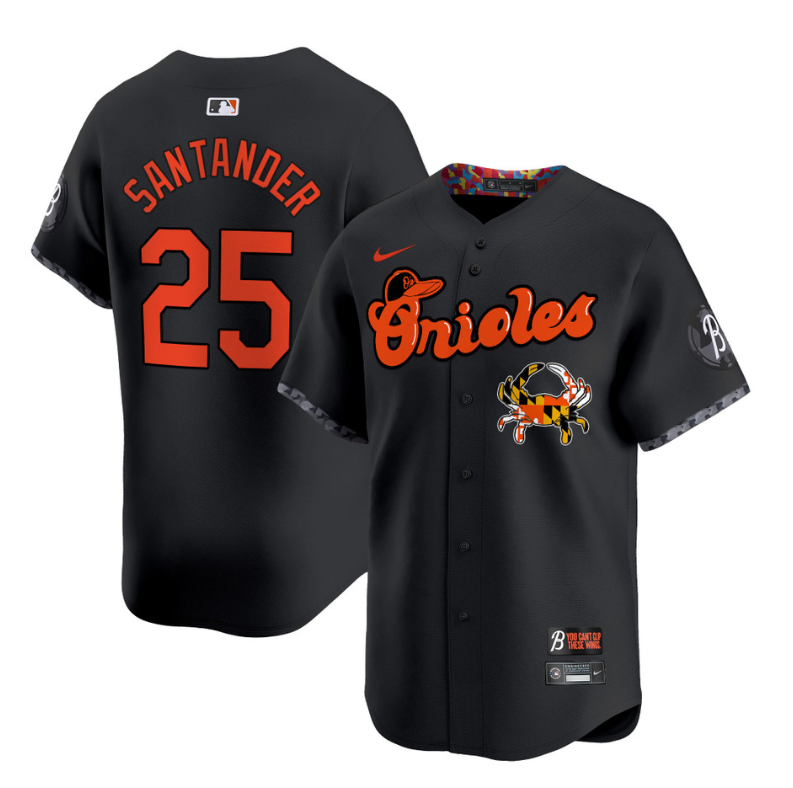 Anthony Santander Jersey #25 Baltimore Orioles Maryland Blue Crab Vapor Stitched Black