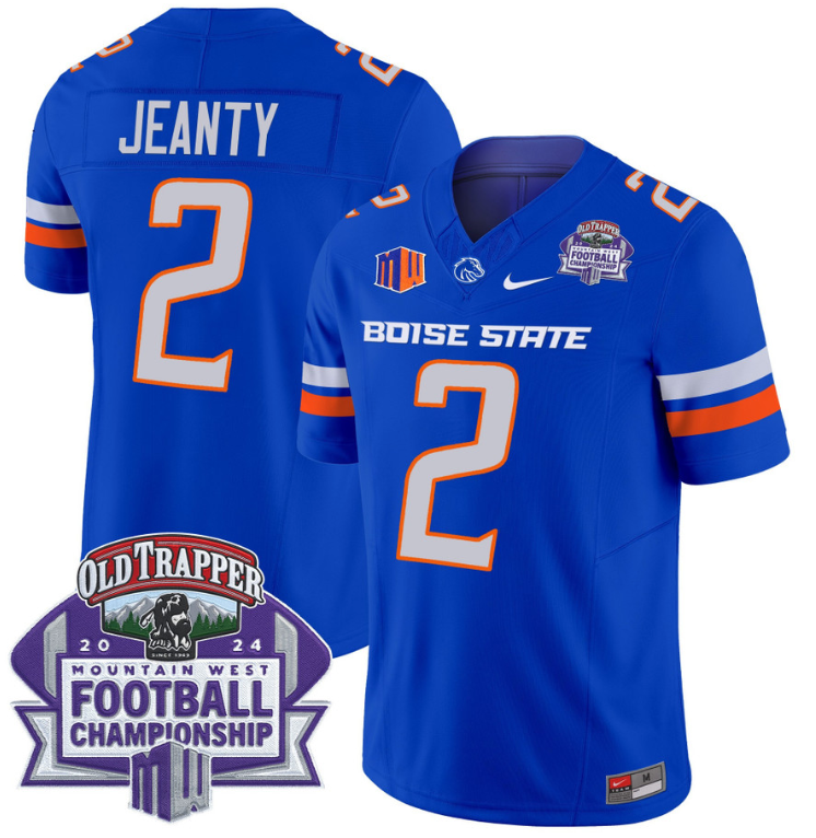 Ashton Jeanty Jersey #2 Boise State Broncos 2024 Championship Vapor Royal