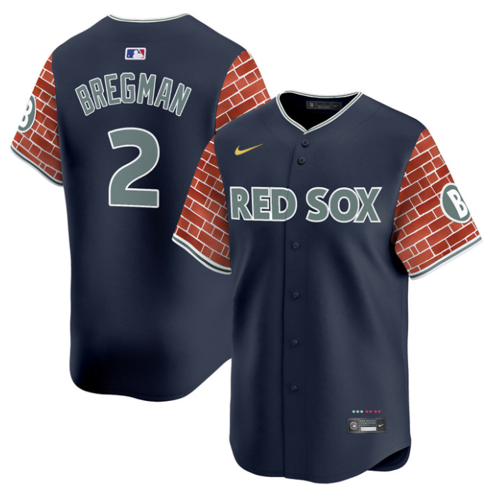 Alex Bregman Jersey #2 Boston Red Sox 2025 Fenway Red Brick Style Vapor Premier Stitched Navy