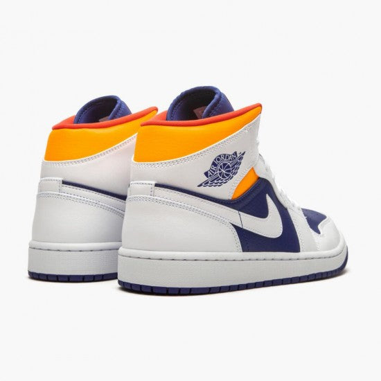 Air Jordan 1 Mid Royal Blue Laser Orange