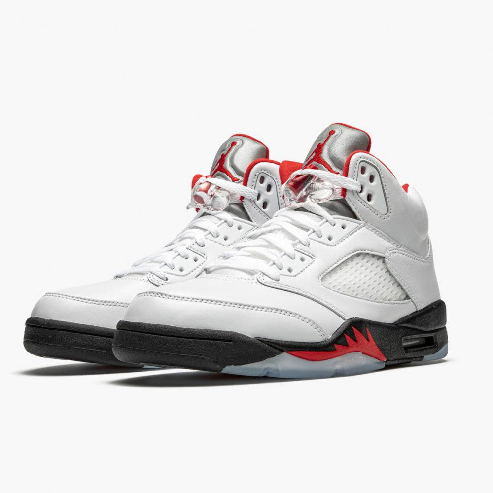Air Jordan 5 Retro Fire Red Silver Tongue