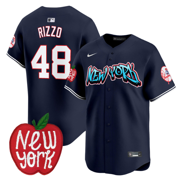 Anthony Rizzo Jersey #48 New York Yankees Apple Patch Vapor Premier Limited Stitched Navy