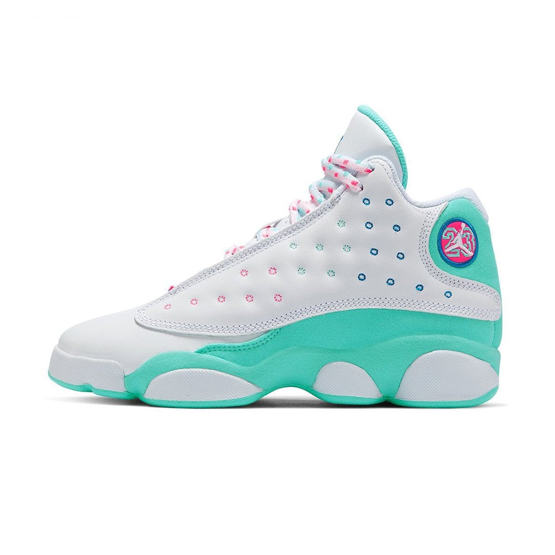 Air Jordan 13 Retro White Soar Green Pink (GS)