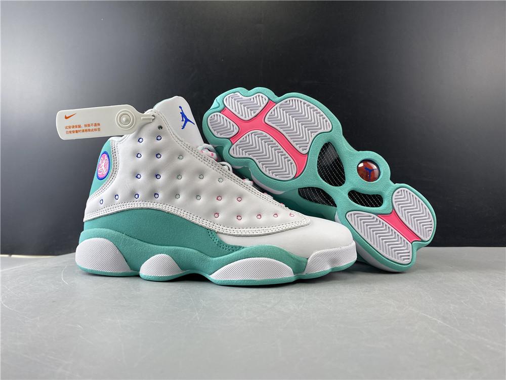 Air Jordan 13 Retro White Soar Green Pink (GS)