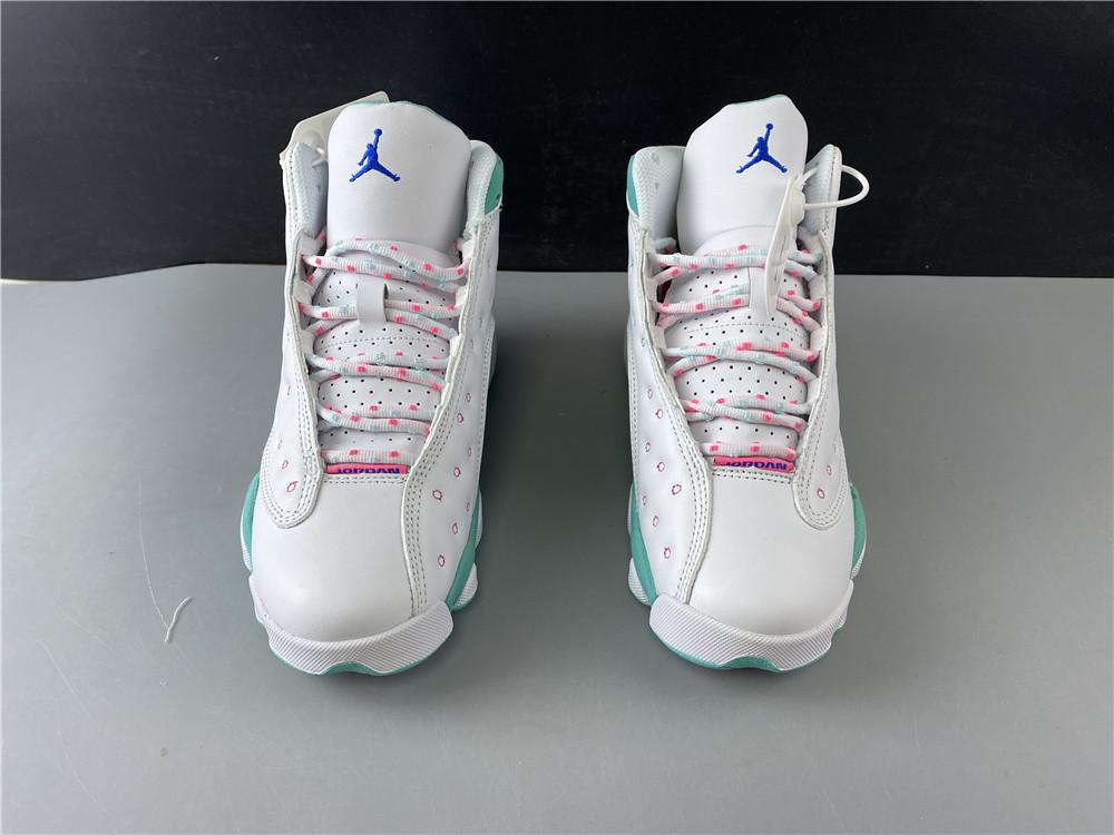 Air Jordan 13 Retro White Soar Green Pink (GS)