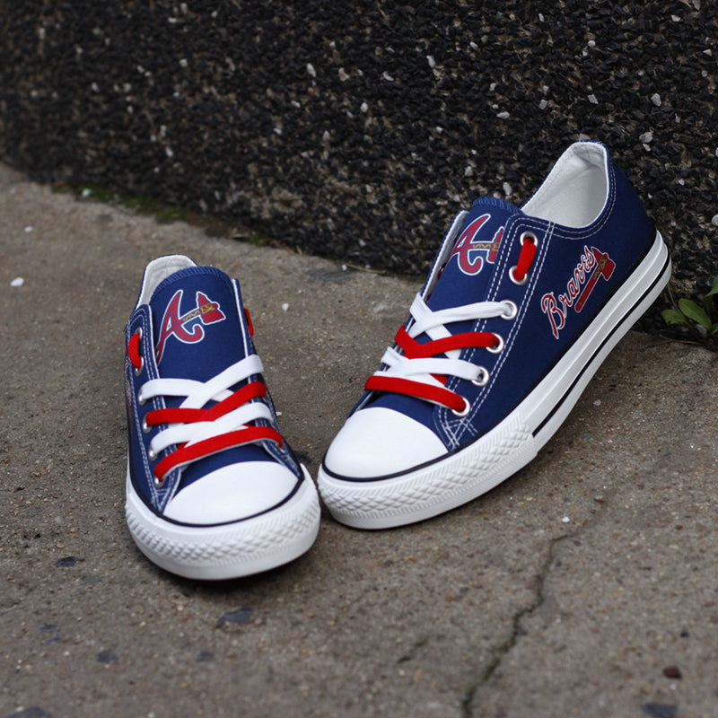 Atlanta Braves Limited Print MLB Baseball Fans Low Top Canvas Shoes Sport Sneakers T-DAC71L