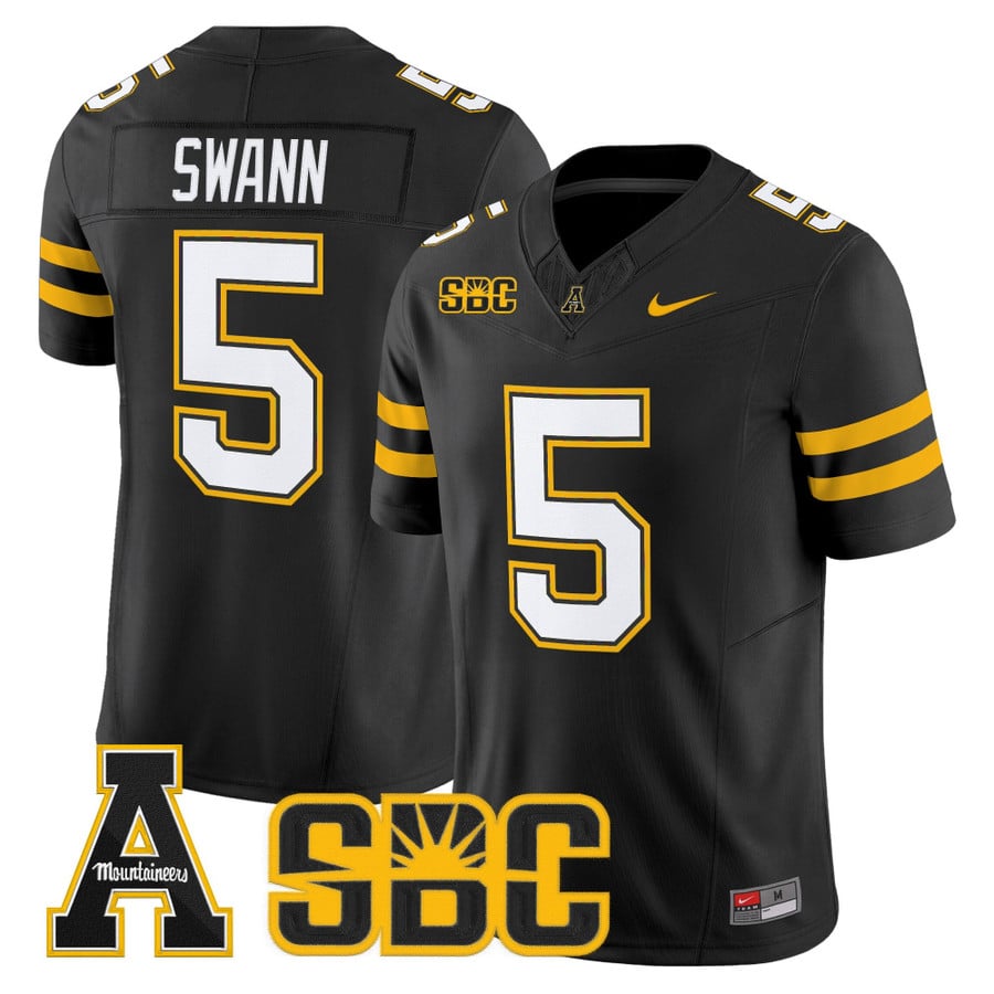 AJ Swann Jersey #5 App State Mountaineers 2025 Vapor Limited Stitched
