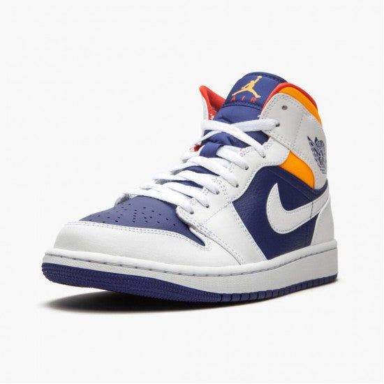 Air Jordan 1 Mid Royal Blue Laser Orange