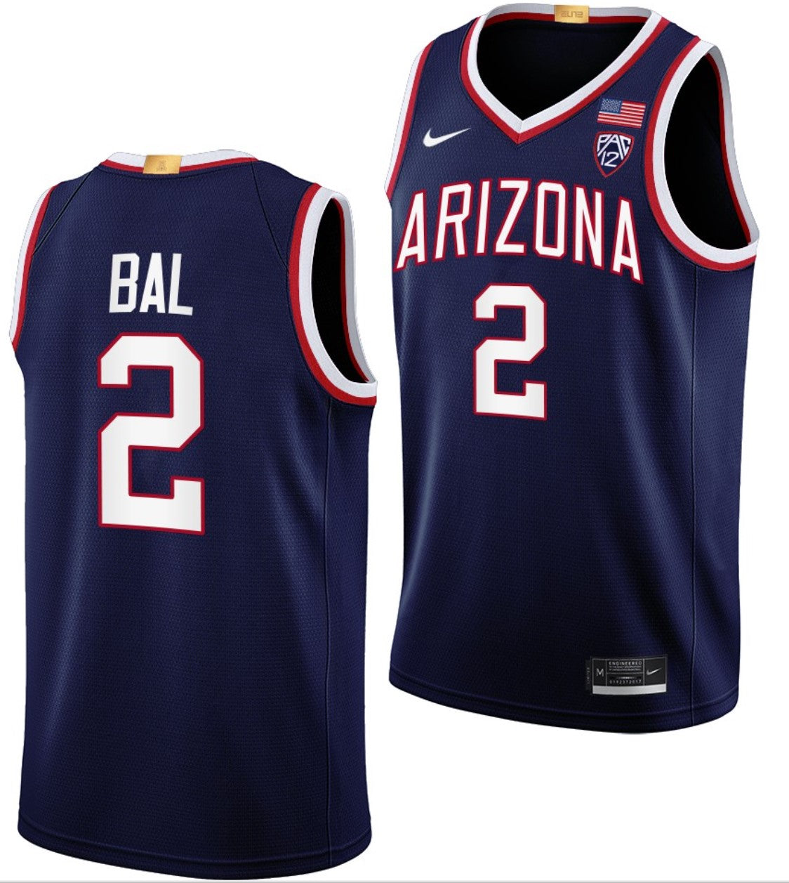Adama Bal Jersey Arizona Wildcats College Basketball Maui Invitational Champs #2
