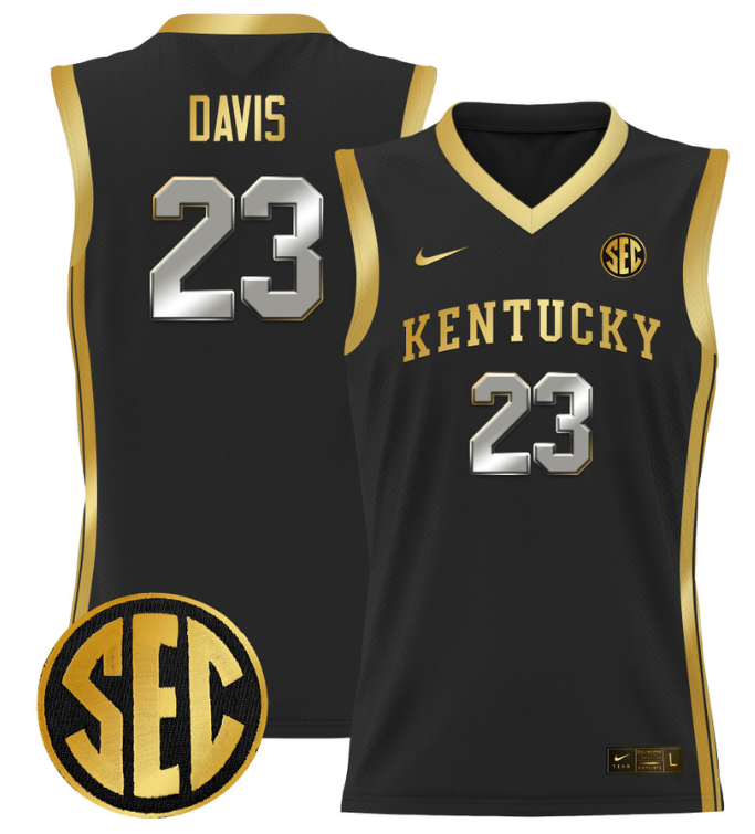 Anthony Davis Jersey #23 Kentucky Wildcats Lightweight Basketball Black Gold