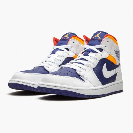 Air Jordan 1 Mid Royal Blue Laser Orange