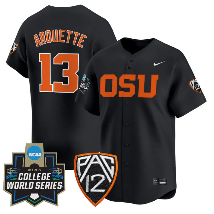 Aiva Arquette Jersey #13 Oregon State Beavers 2025 World Series Stitched Black